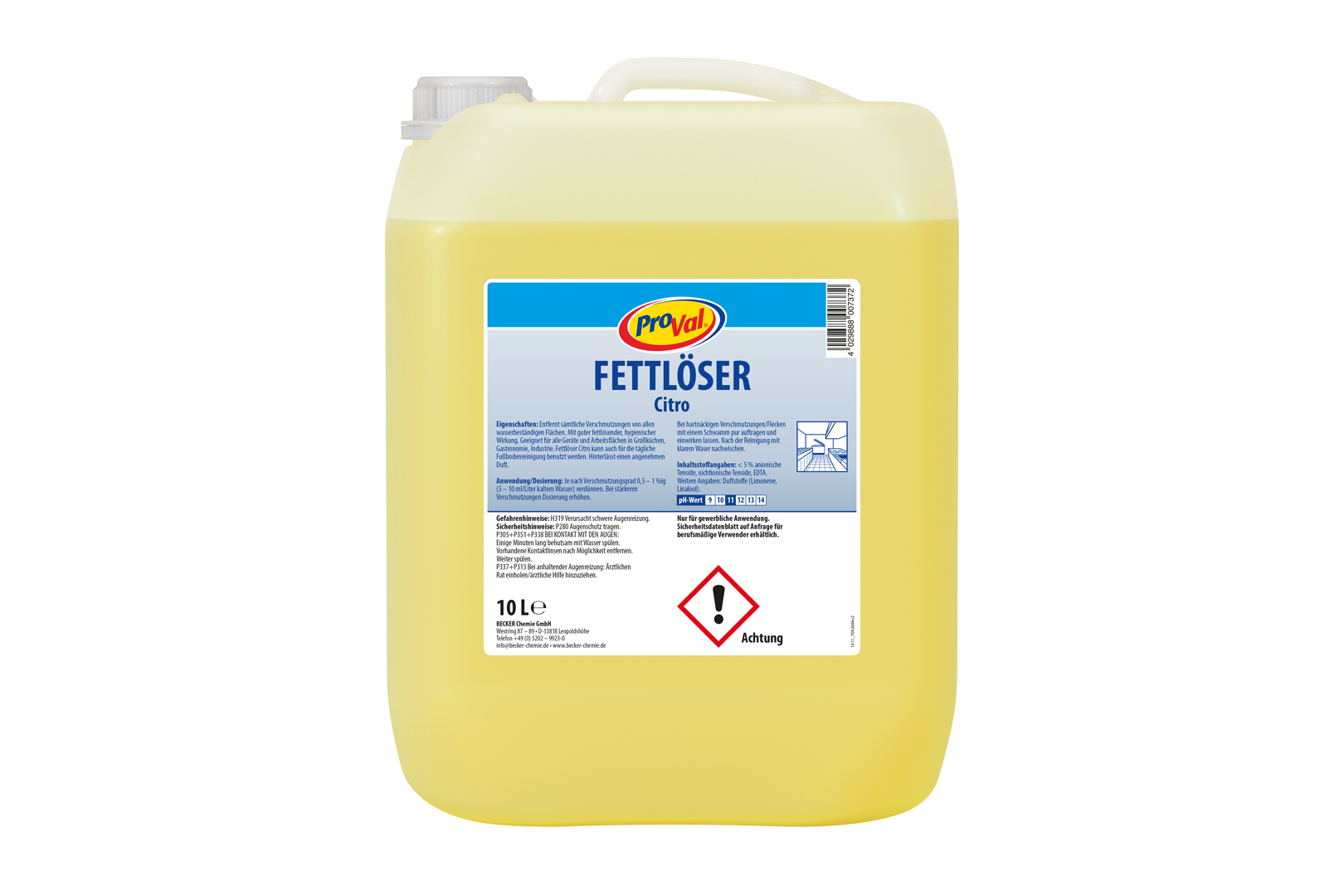 BECKER ProVal Fettlöser Citro 10l (100502-010-000)